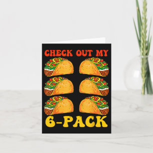 Check Out My Six Pack Taco Groovy Cinco De Mayo Fi Card