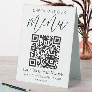 Check Out Our Menu Qr Code Black White Chic Modern