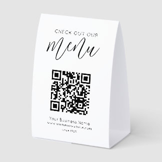 Check Out Our Menu Qr Code Black White Chic Modern