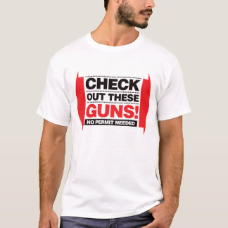 Check Out These Guns - Red and Black T-Shirt