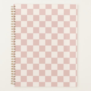 Check Pale Beige Chequered Pattern Chequerboard Planner