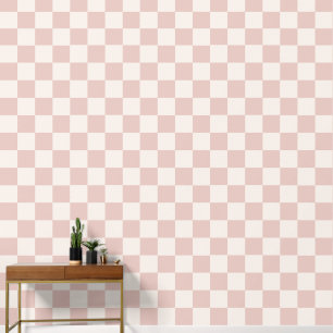Check Pale Beige Chequered Pattern Chequerboard Wallpaper
