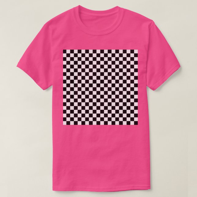Check pattern Chequered pattern Black and white ch T-Shirt (Design Front)