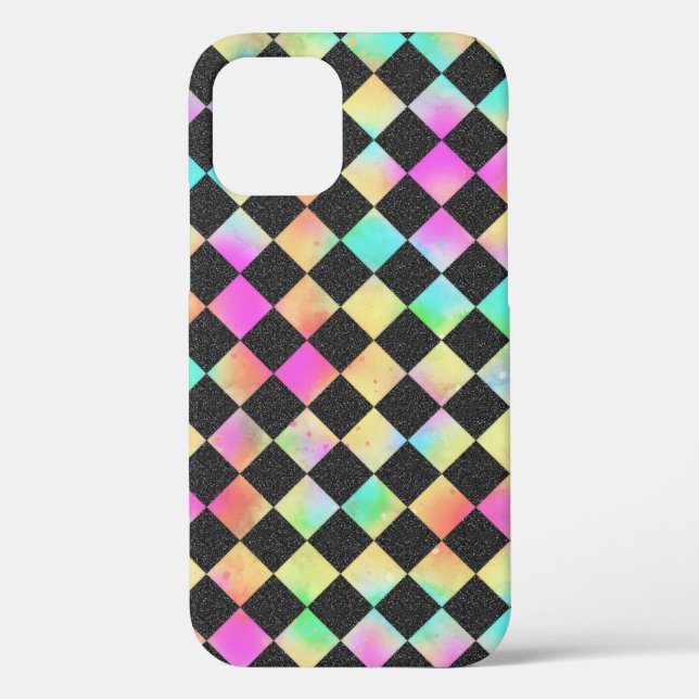 Check Pattern In Bright 80s Colours Case-Mate iPhone Case (Back)