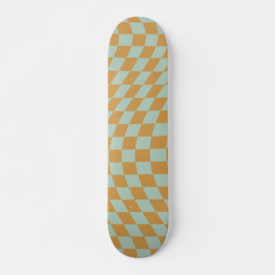Check Pattern Mint Wavy Chequerboard Chequered Skateboard