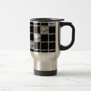 check pattern travel mug