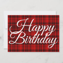Check Plaid White Typography Photo Birthday