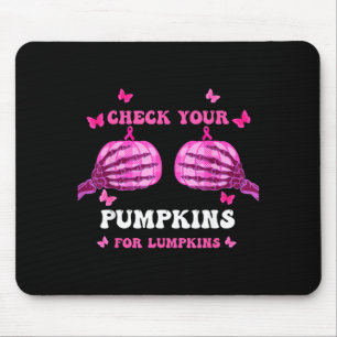 Check Pumpkins Breast Cancer Awareness Halloween Mouse Mat