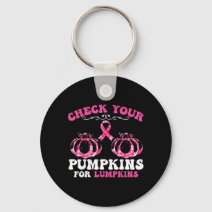 Check Pumpkins Breast Cancer Awareness Women Key Ring