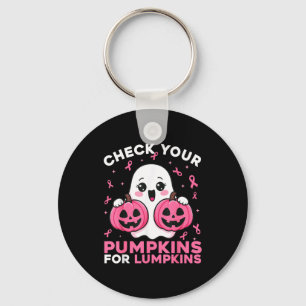 Check pumpkins ghost breast cancer ribbon key ring