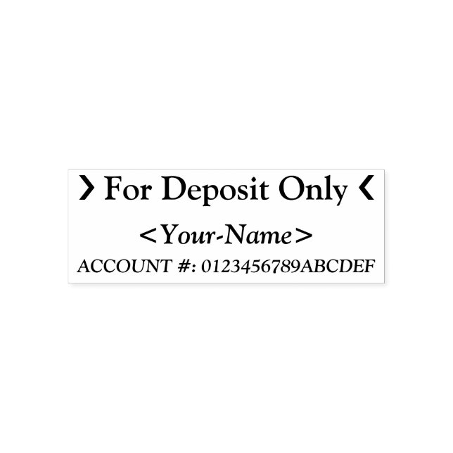 Check Restrictive Indorsement and Custom Name Self-inking Stamp (Design)