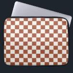 Check Rust Chequered Terracotta Chequerboard Laptop Sleeve<br><div class="desc">Chequered Pattern – Earth tones terracotta chequerboard.</div>