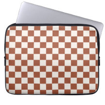 Check Rust Chequered Terracotta Chequerboard Laptop Sleeve