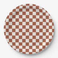 Check Rust Chequered Terracotta Chequerboard