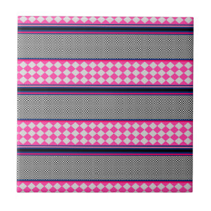 Check Stripes Harlequin Mixed Pattern Design Tile