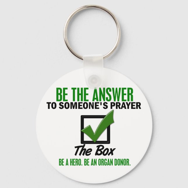 Check The Box Be An Organ Donor 3 Key Ring (Front)
