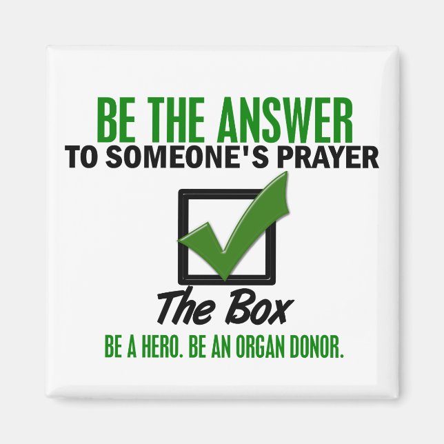 Check The Box Be An Organ Donor 3 Magnet (Front)