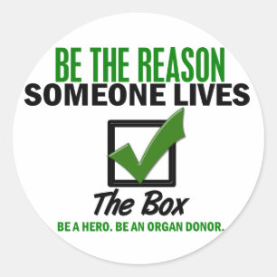Check The Box Be An Organ Donor 4 Classic Round Sticker