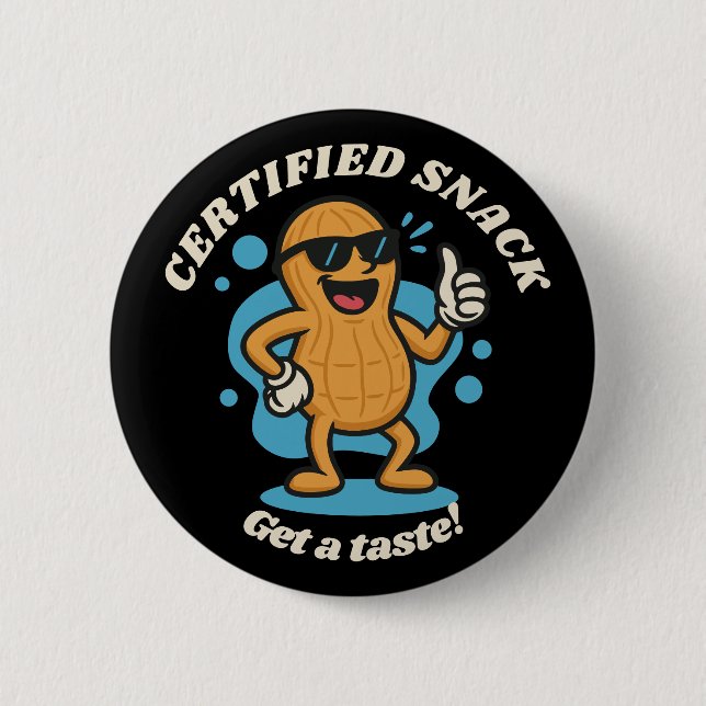 Check this nut out: Certified Snack 6 Cm Round Badge (Front)