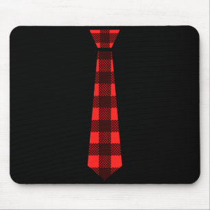 Check Tie Red Buffalo Plaid Christmas Funny Valent Mouse Mat