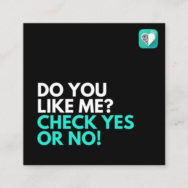 CHECK YES OR NO SQUARE BUSINESS CARD (Front)