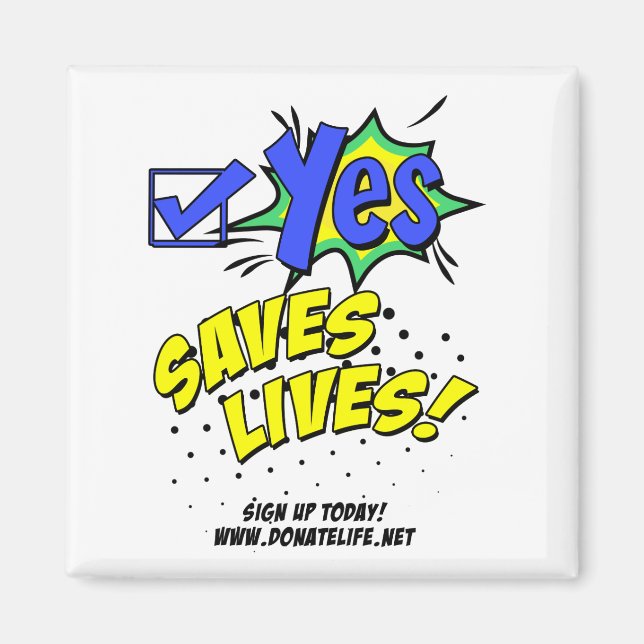 Check Yes to Save Lives, Donor Awareness Magnet (Front)