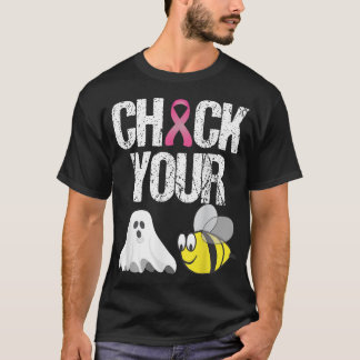 Check Your Boo Bees Breast Cancer Halloween Gift T-Shirt