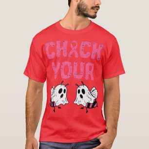 Check Your Boo Bees Breast Cancer Halloween Pink R T-Shirt