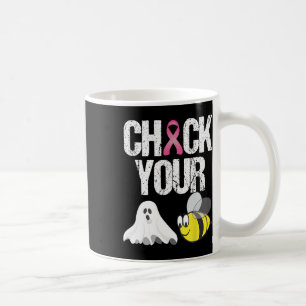Check Your Boo Bees Fun Breast Cancer Halloween Gi Coffee Mug