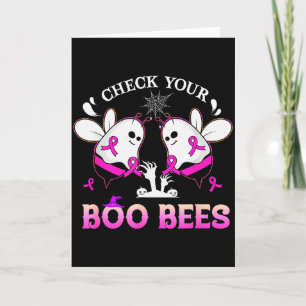 Check Your Boo Bees Funny Breast Cancer Halloween  Card