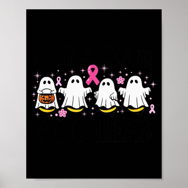 Check Your Boo Bees Funny Breast Cancer  Poster (Front)
