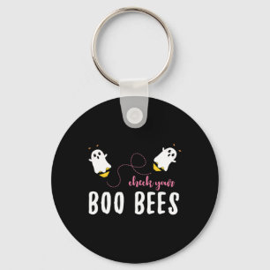 Check Your Boo Bees October Breast Cancer Awarenes Key Ring