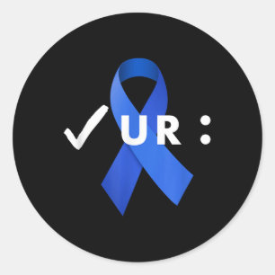 Check Your Colon, Colonoscopies. Colon Cancer Awar Classic Round Sticker