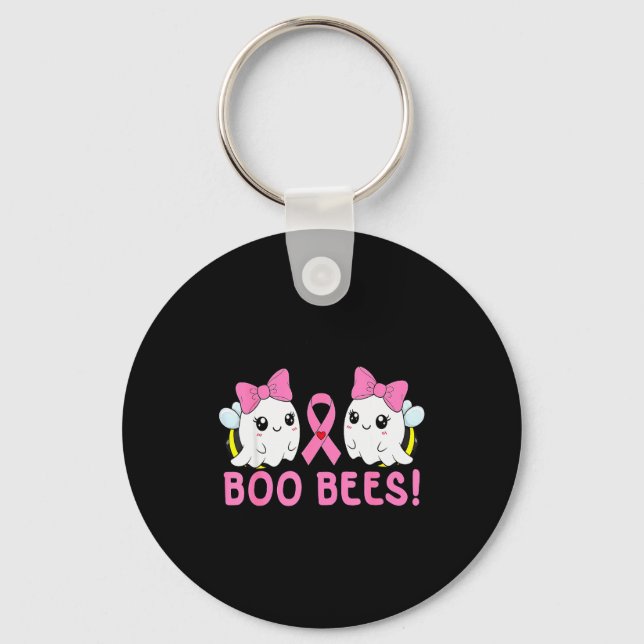 Check Your Ees Boo Bees Breast Cancer Halloween Gh Key Ring (Front)