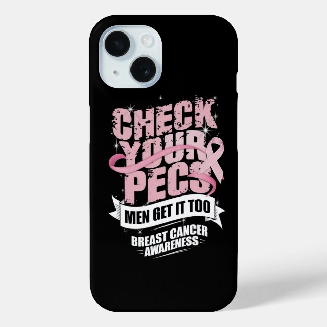 Check Your Pecs Men Breast Cancer Awareness Case-Mate iPhone Case (Back)