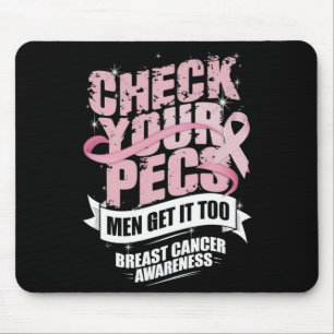Check Your Pecs Men Breast Cancer Awareness Mouse Mat