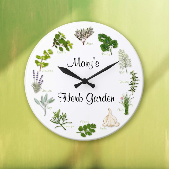 Check Your Thyme Herb Garden Clock (Check Your Thyme - Herb Garden Clock. Fragrant, flavorful herbs and spices.)