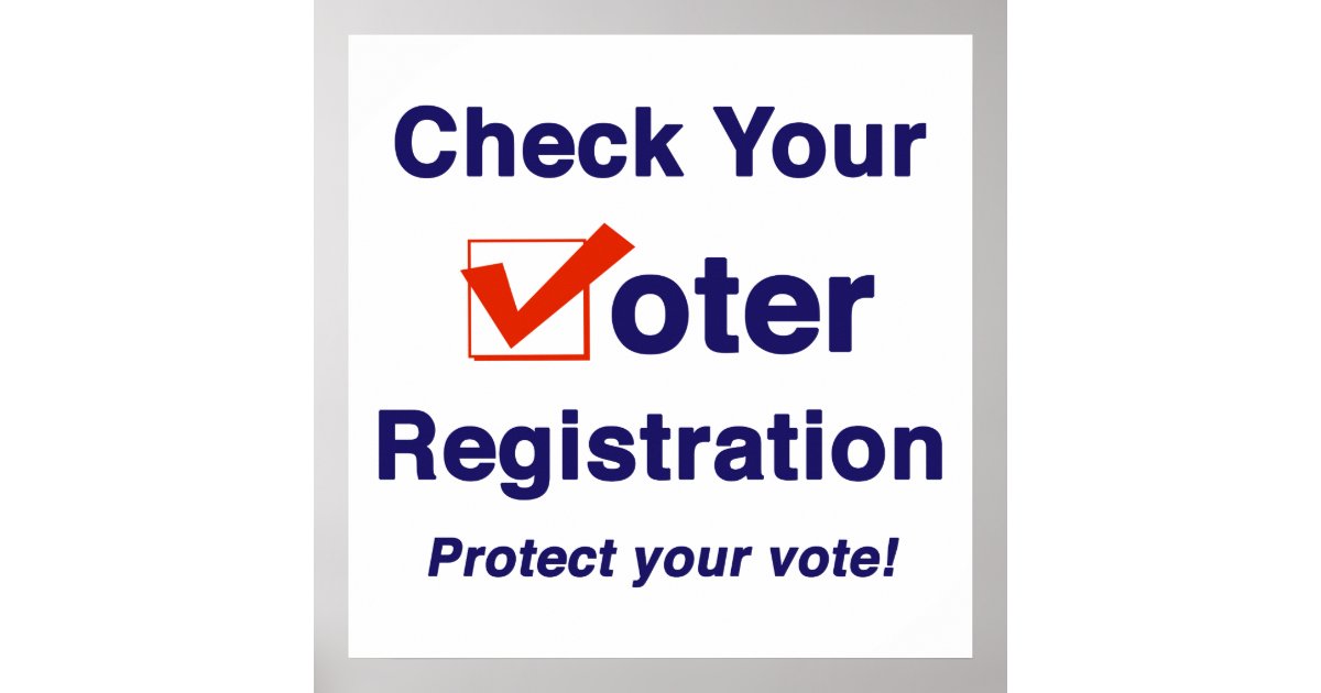 Check Your Voter Registration 2020 Election Poster Zazzle.co.uk