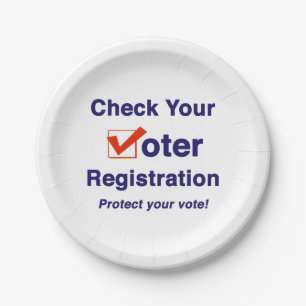 Check Your Voter Registration 2022 Election Paper Plate