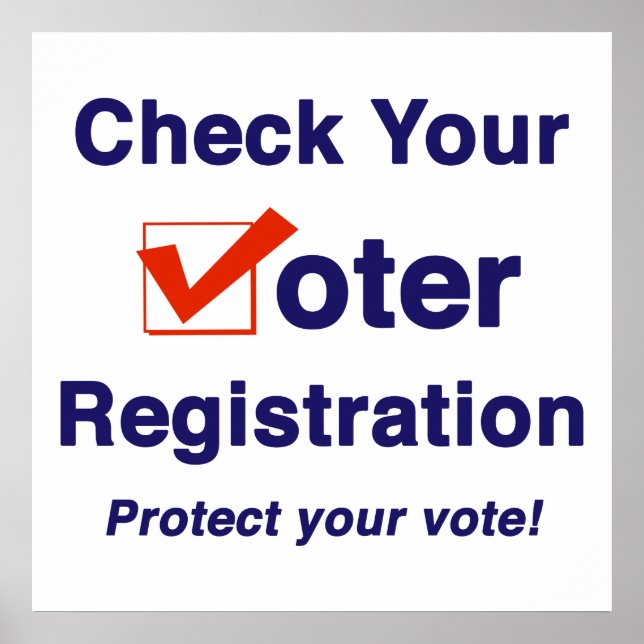 Check Your Voter Registration 2022 Election Poster (Front)