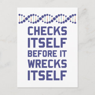 Check Yourself Before You Wreck Your DNA Genetics Postcard