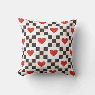 Checkboard Hearts Cushion