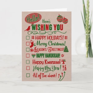 Checkbox Choose Your Holiday Card