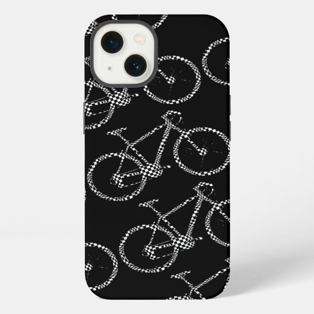 Checked bike black iPhone case (Back)
