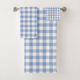 Checked Blue Gingham Classic Bath Towel Set