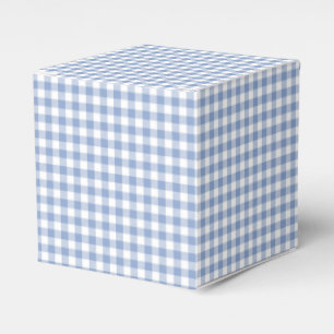 Checked Blue Gingham Classic  Favour Box