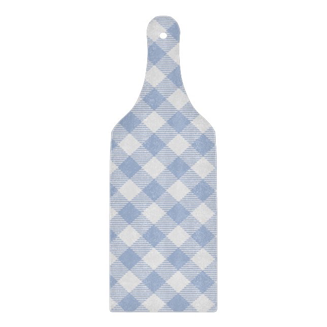 Checked Blue Gingham Classic Pattern Cutting Board (Front)