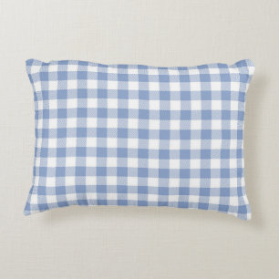 Checked Blue Gingham Classic Pattern Decorative Cushion