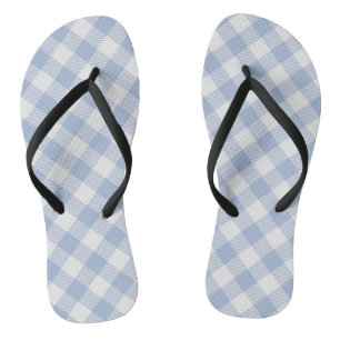 Checked Blue Gingham Classic Pattern Flip Flops