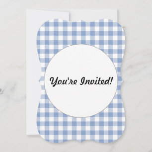 Checked Blue Gingham Classic Pattern Invitation